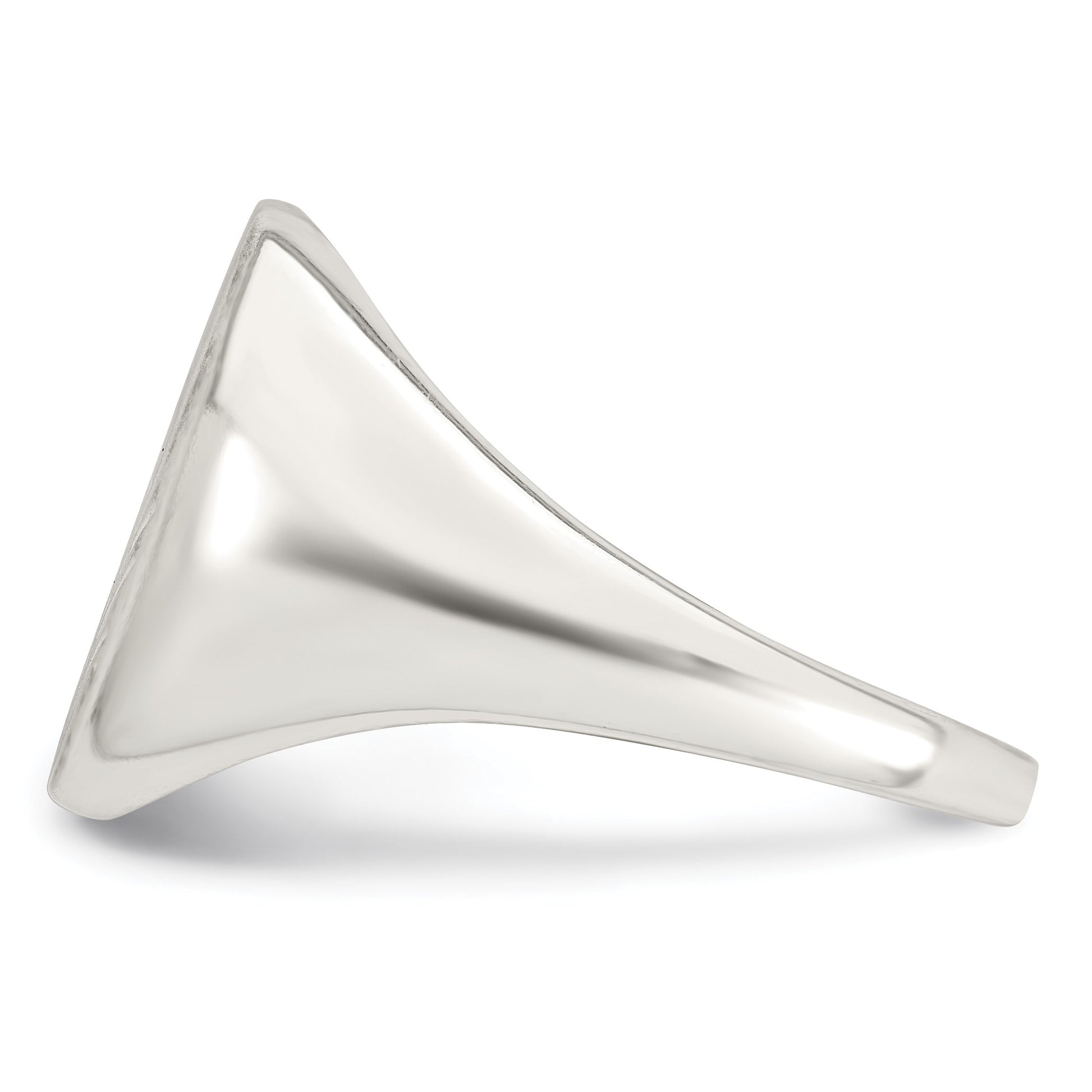 Sterling Silver Polished Brushed and Grooved 15.3mm x 13.2mm Rectangle Closed Back Size 10 Mens Signet Ring