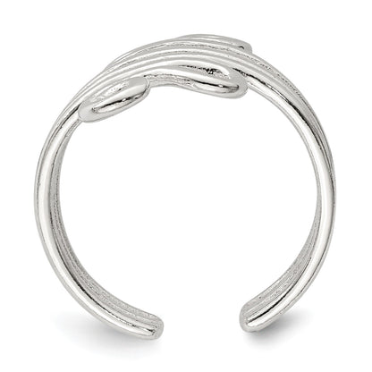 Sterling Silver Polished Scroll Toe Ring