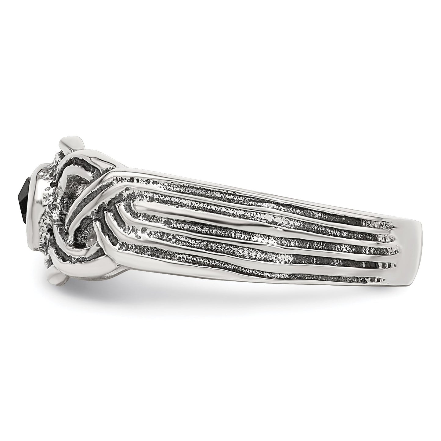 Sterling Silver Antiqued black CZ Toe Ring