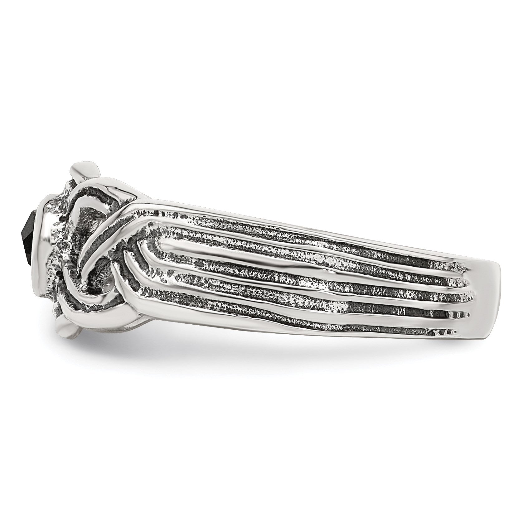 Sterling Silver Antiqued black CZ Toe Ring