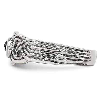 Sterling Silver Antiqued black CZ Toe Ring