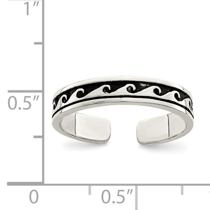 Sterling Silver Antiqued Adjustable Toe Ring