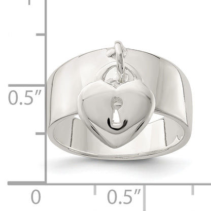 Sterling Silver Dangle Lock Ring
