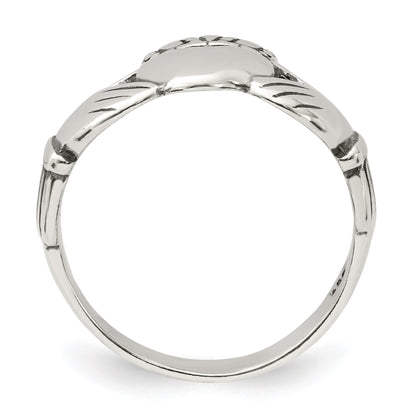 Sterling Silver Antiqued Claddagh Ring