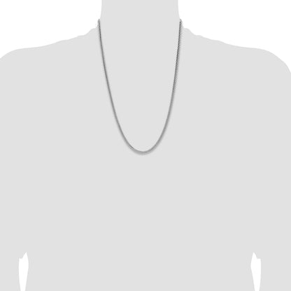 Sterling Silver Rhodium-plated 3.25mm Domed w/ Side D/C Curb Chain