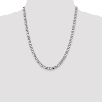 Sterling Silver 6mm Domed w/ Side D/C Curb Chain