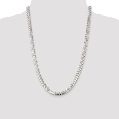 Sterling Silver 7mm Domed w/ Side D/C Curb Chain