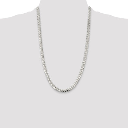 Sterling Silver 7mm Domed w/ Side D/C Curb Chain