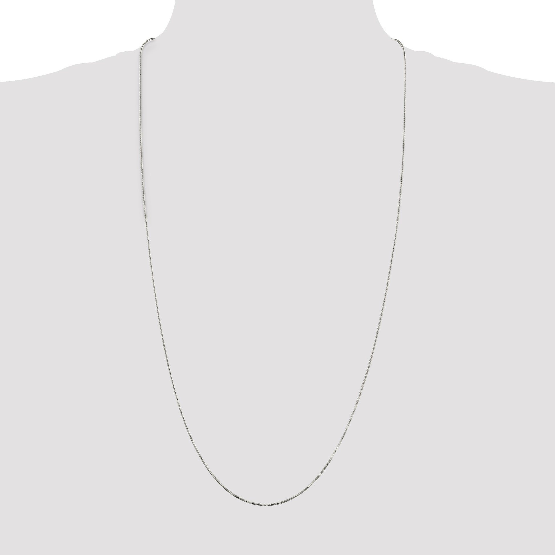 Sterling Silver 1.2mm Patterned Diamond-cut Snake Chain