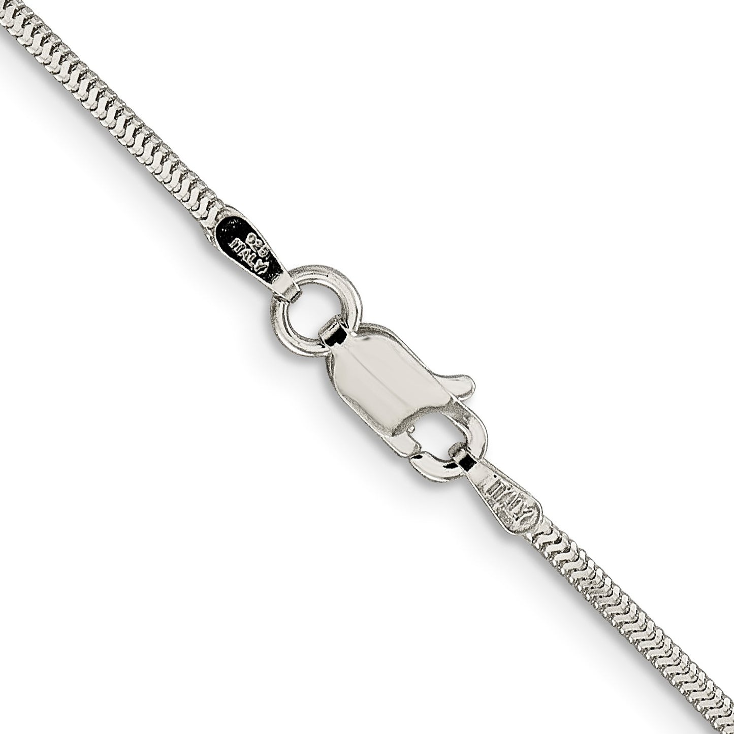 Sterling Silver 1.5mm Diamond-cut Flat Snake Chain