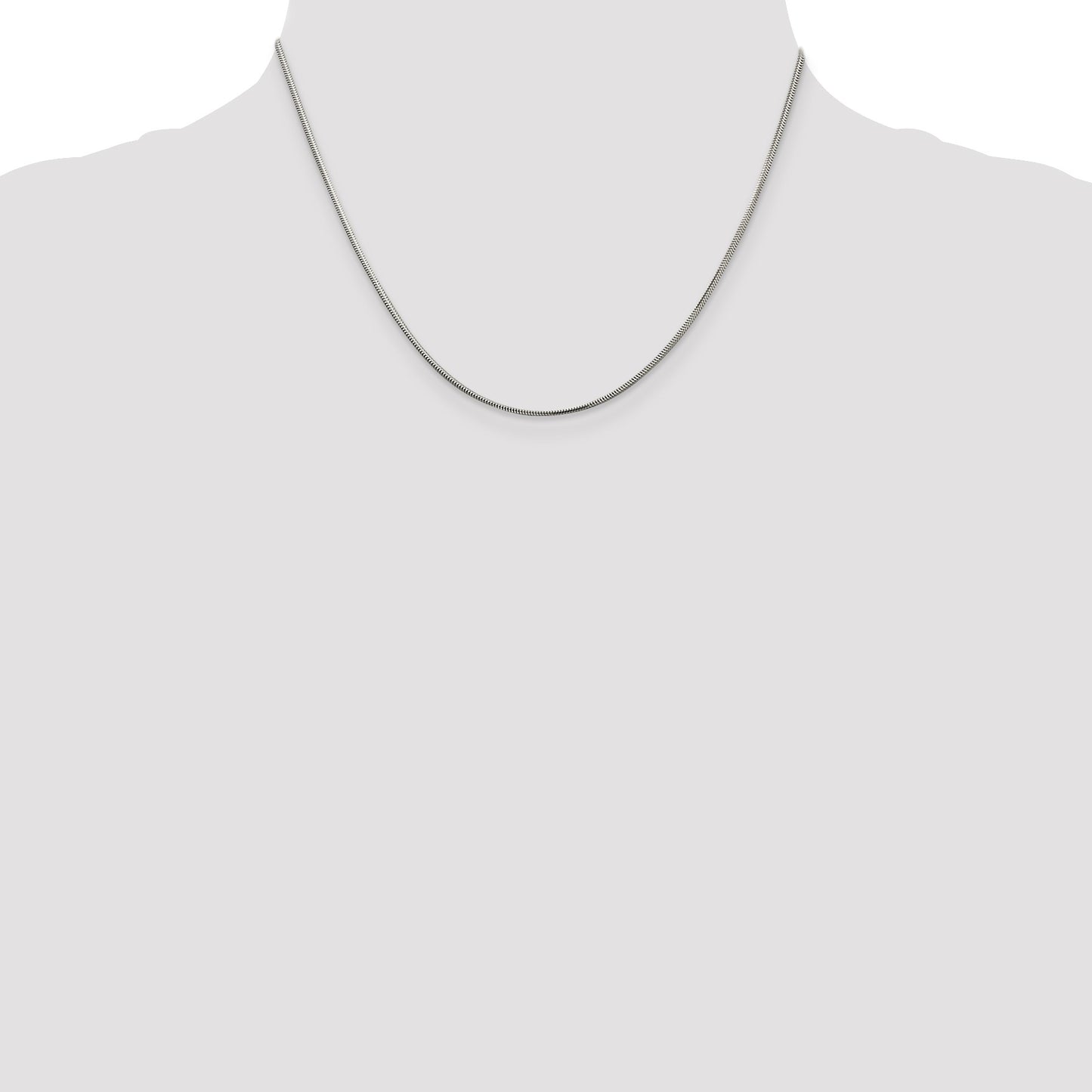 Sterling Silver 1.5mm Diamond-cut Flat Snake Chain