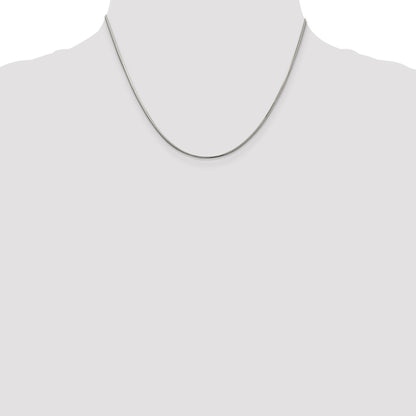Sterling Silver 1.5mm Diamond-cut Flat Snake Chain