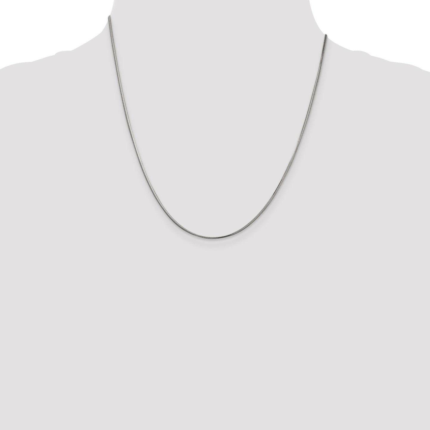 Sterling Silver 1.5mm Diamond-cut Flat Snake Chain
