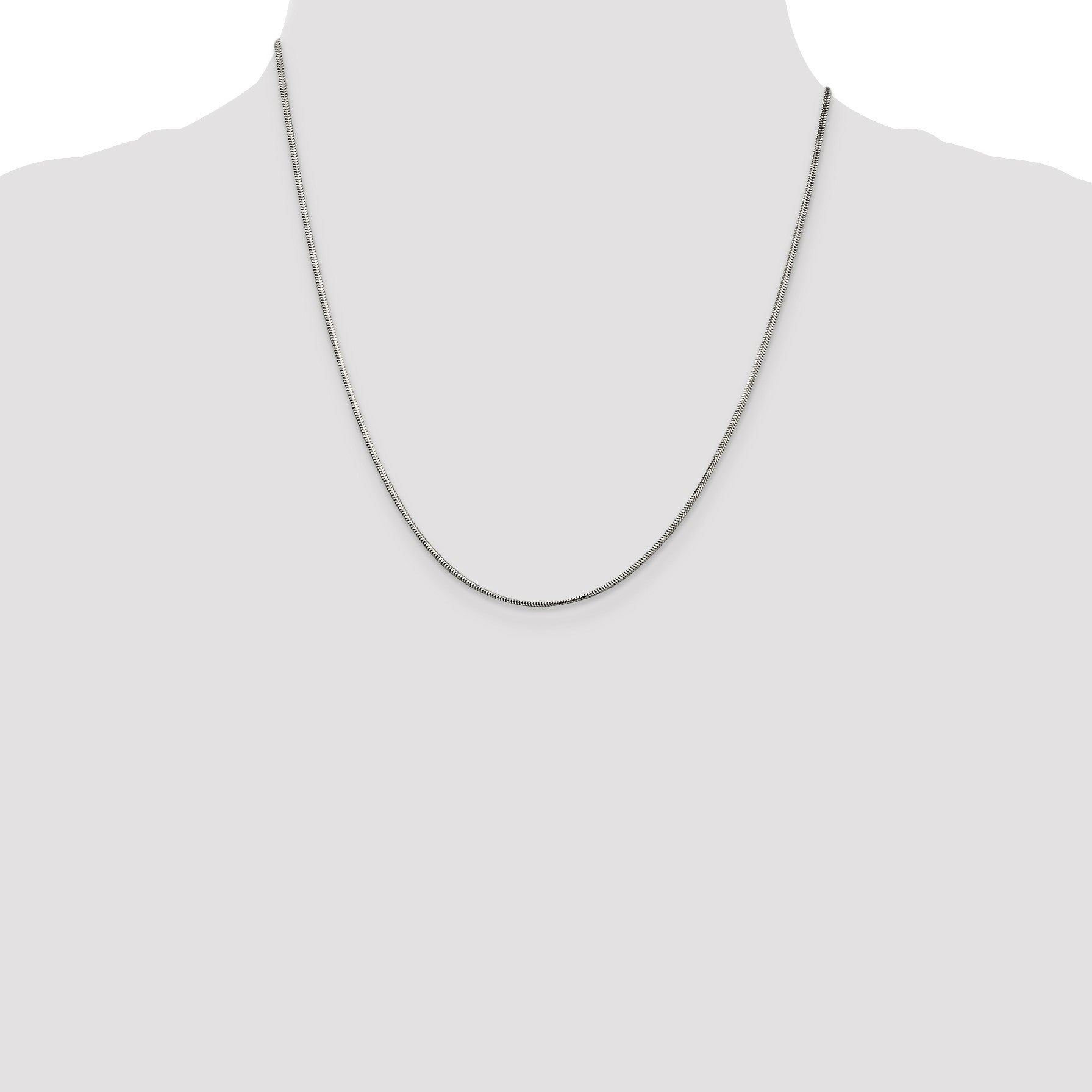 Sterling Silver 1.5mm Diamond-cut Flat Snake Chain