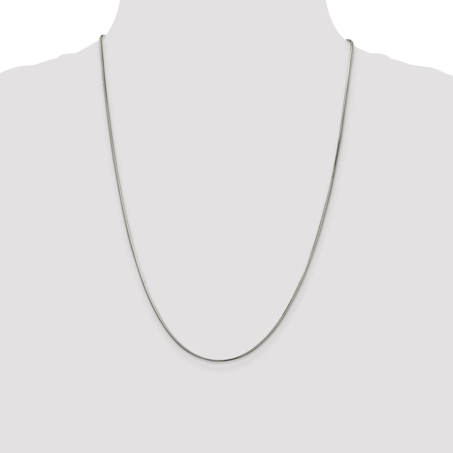 Sterling Silver 1.5mm Diamond-cut Flat Snake Chain