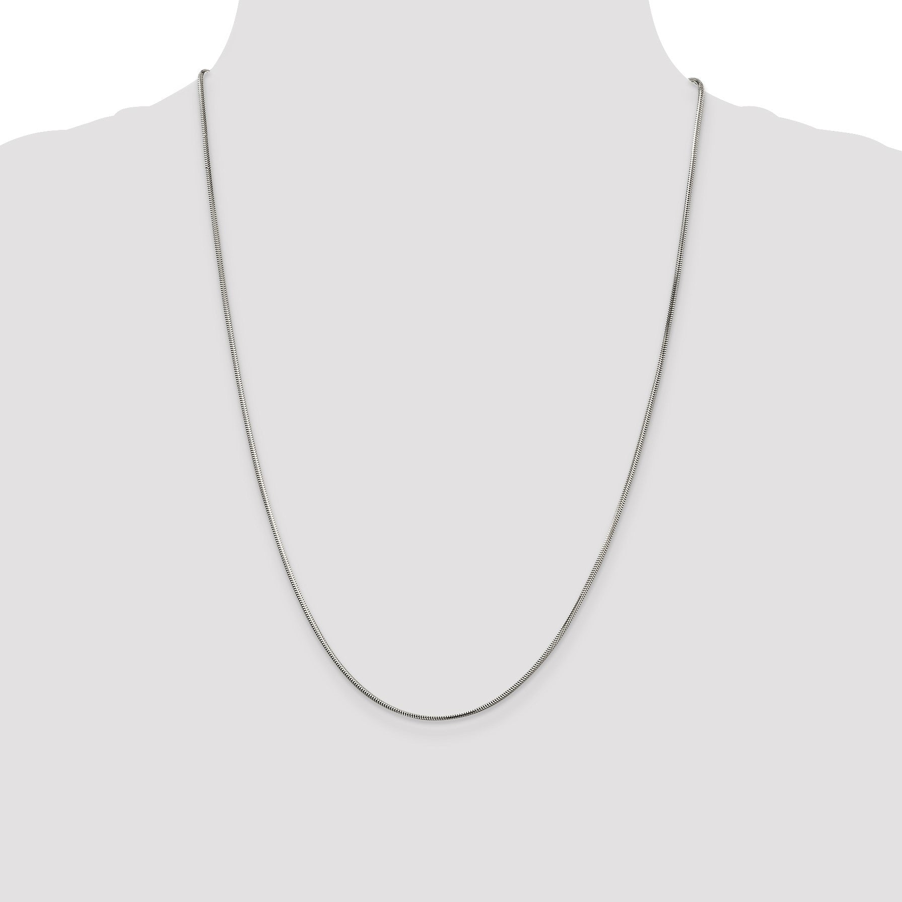 Sterling Silver 1.5mm Diamond-cut Flat Snake Chain