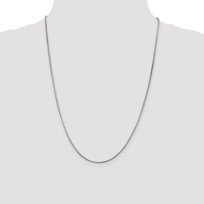 Sterling Silver 1.5mm Diamond-cut Flat Snake Chain