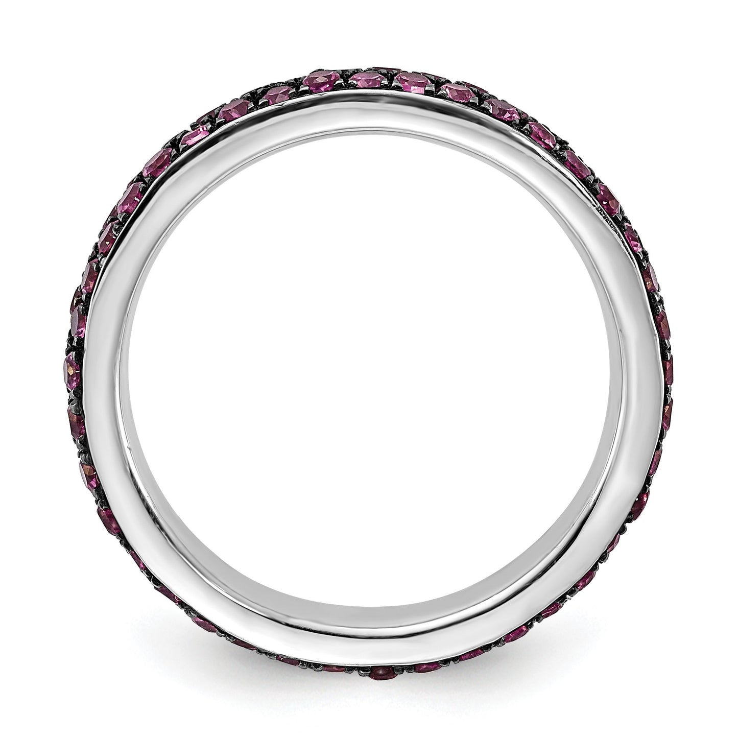 Sterling Silver Stackable Expressions Polished Created Ruby Ring