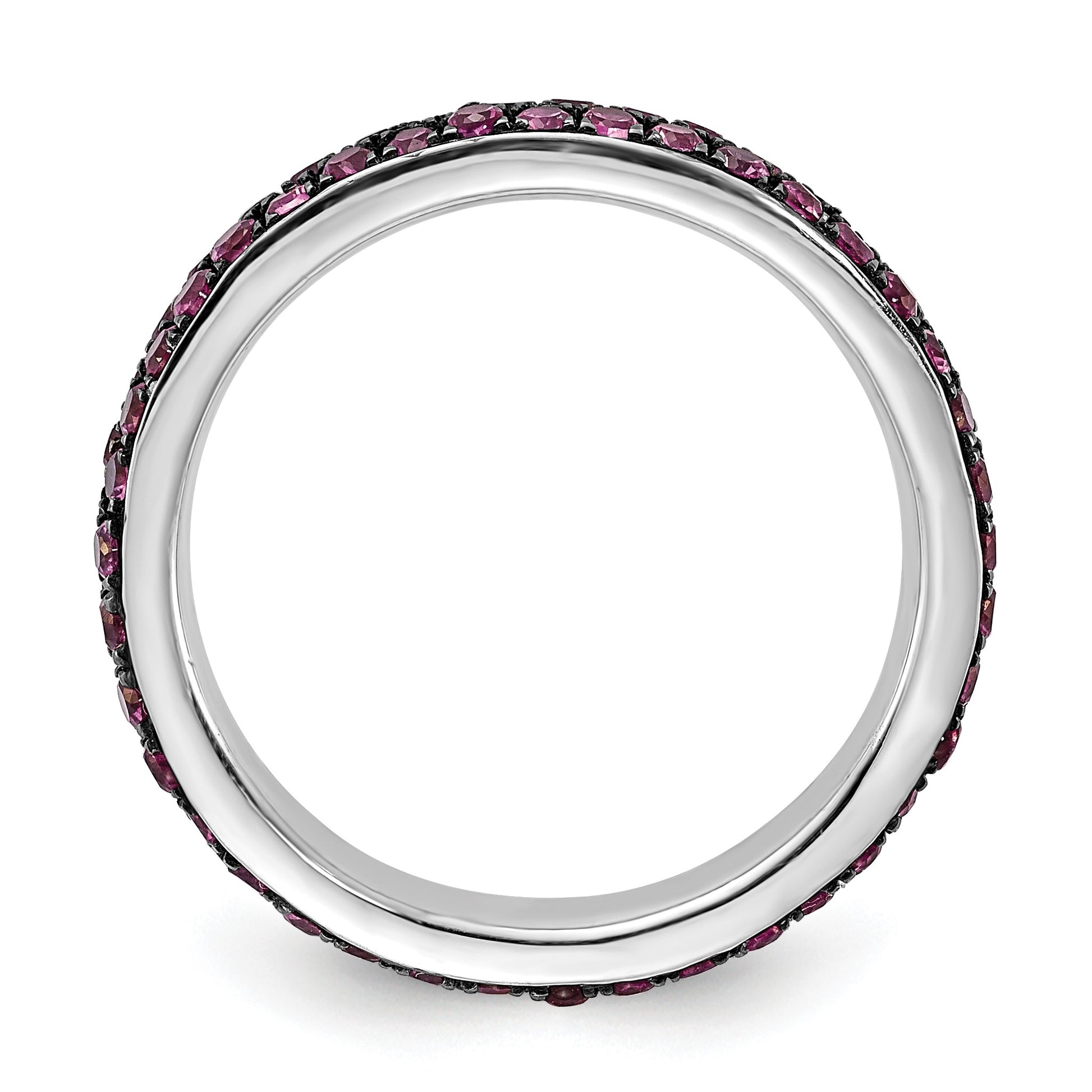 Sterling Silver Stackable Expressions Polished Created Ruby Ring
