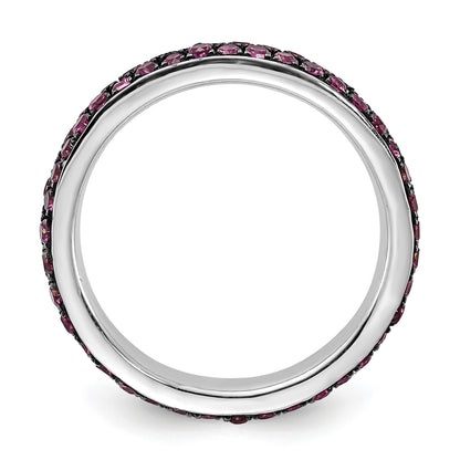 Sterling Silver Stackable Expressions Polished Created Ruby Ring