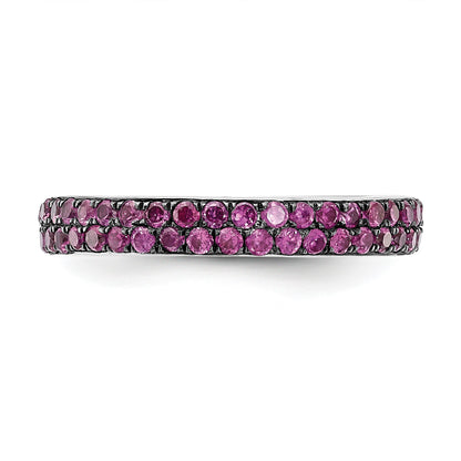 Sterling Silver Stackable Expressions Polished Created Ruby Ring