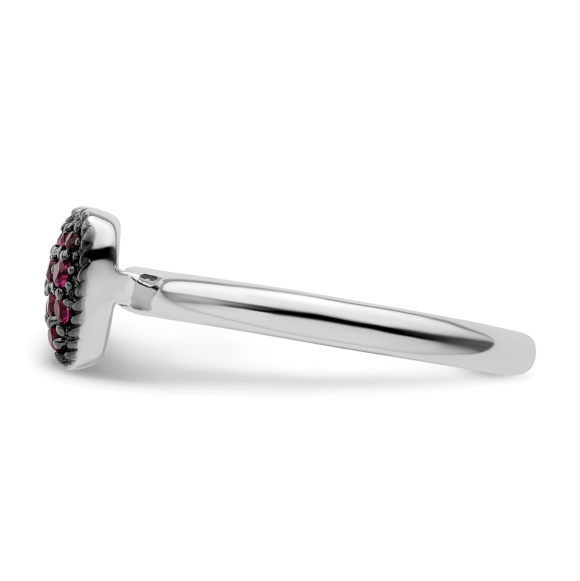 Sterling Silver Stackable Expressions Cr Ruby Heart Ring