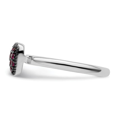 Sterling Silver Stackable Expressions Cr Ruby Heart Ring