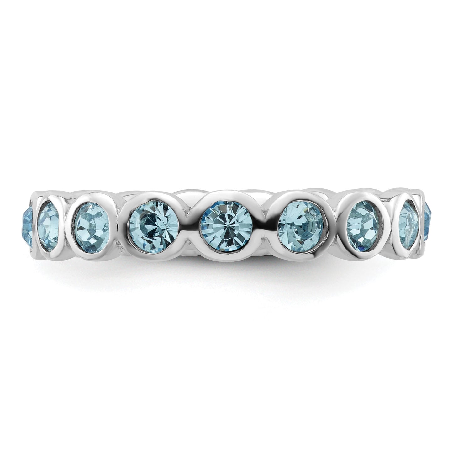 Sterling Silver Stackable Expressions March Crystal Ring