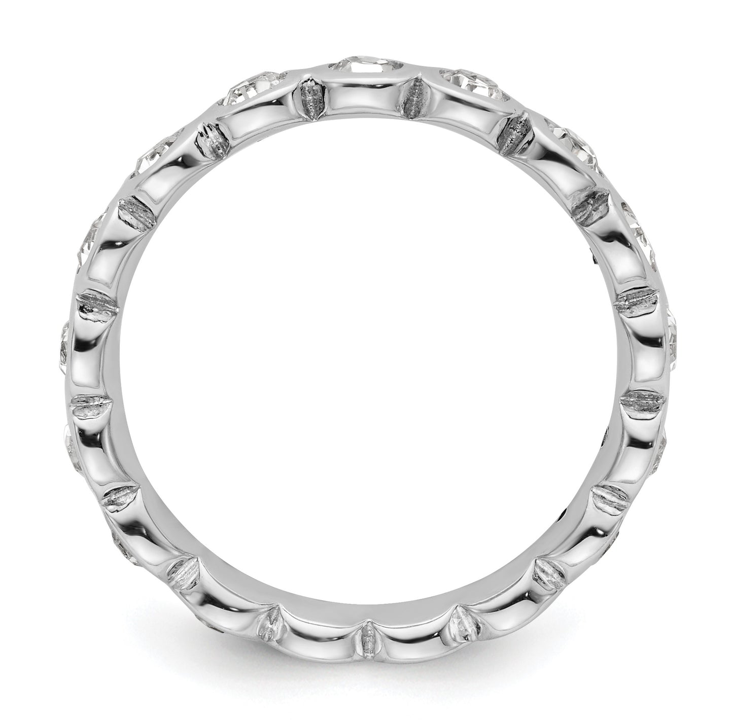 Sterling Silver Stackable Expressions April Crystal Ring
