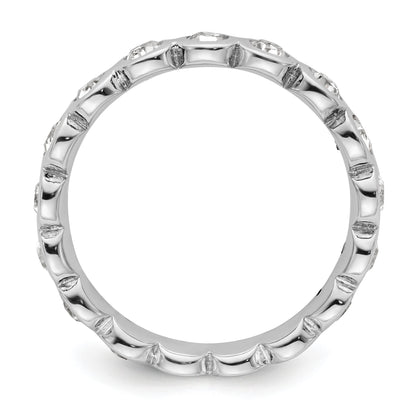Sterling Silver Stackable Expressions April Crystal Ring
