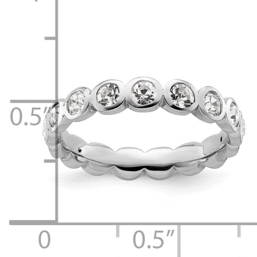 Sterling Silver Stackable Expressions April Crystal Ring