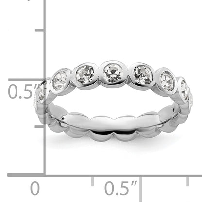 Sterling Silver Stackable Expressions April Crystal Ring