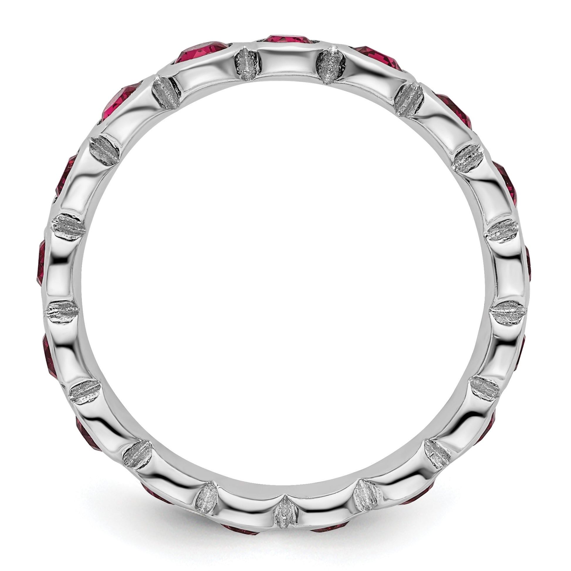 Sterling Silver Stackable Expressions July Crystal Ring