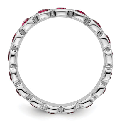 Sterling Silver Stackable Expressions July Crystal Ring