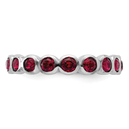 Sterling Silver Stackable Expressions July Crystal Ring