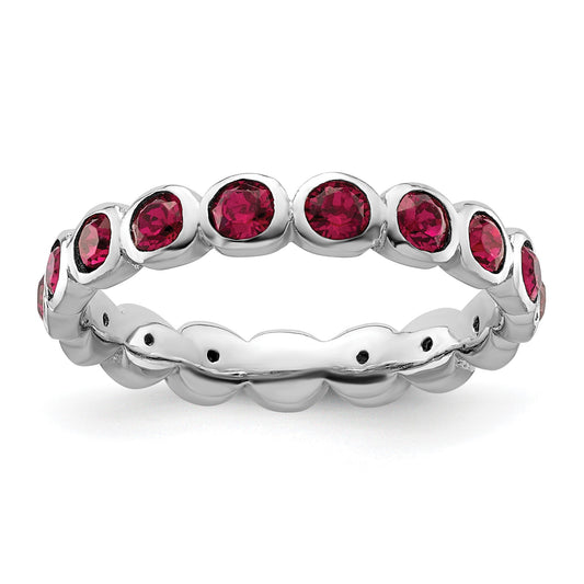 Sterling Silver Stackable Expressions July Crystal Ring