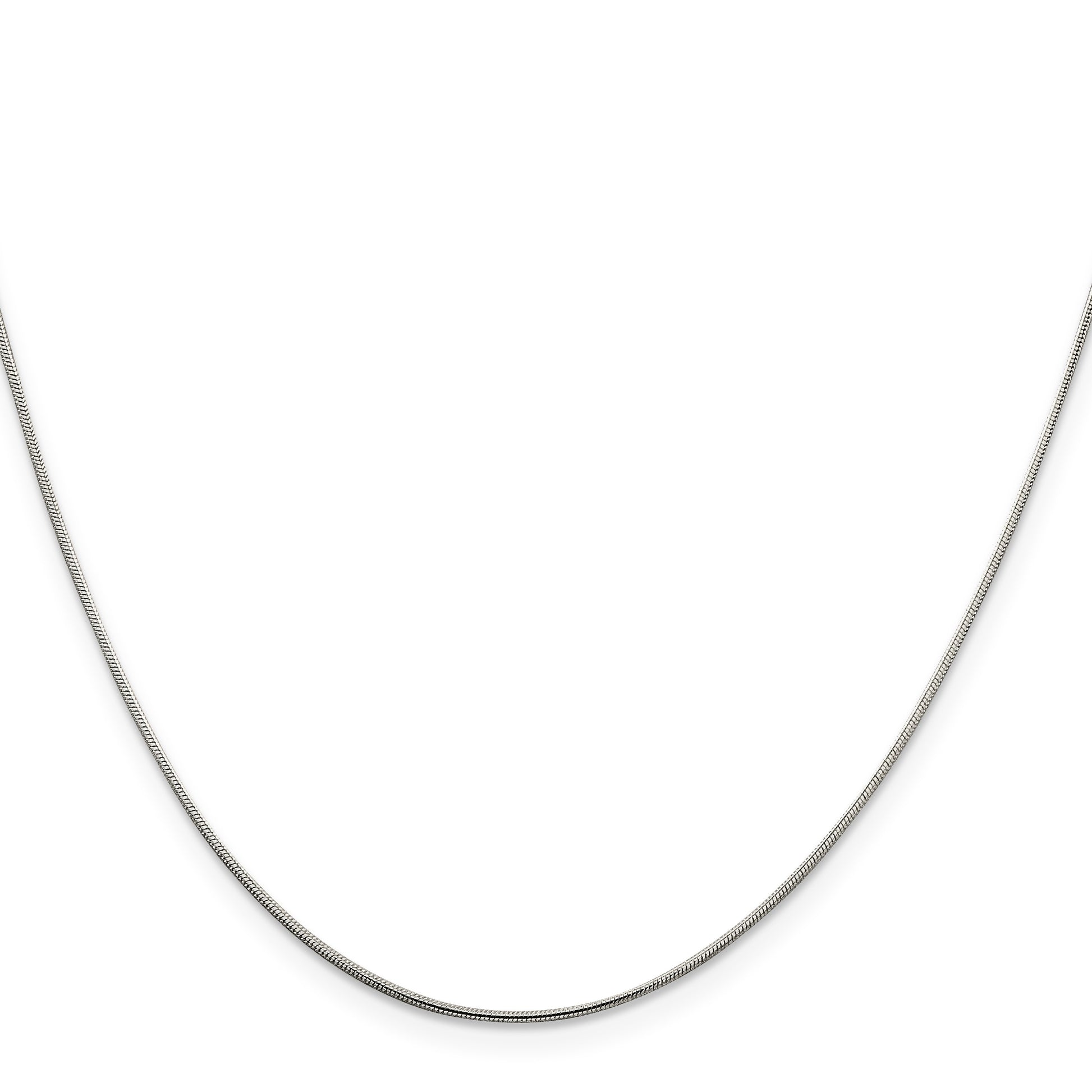 Sterling Silver Rhodium-plated .8mm Round Snake Chain w/2in ext.