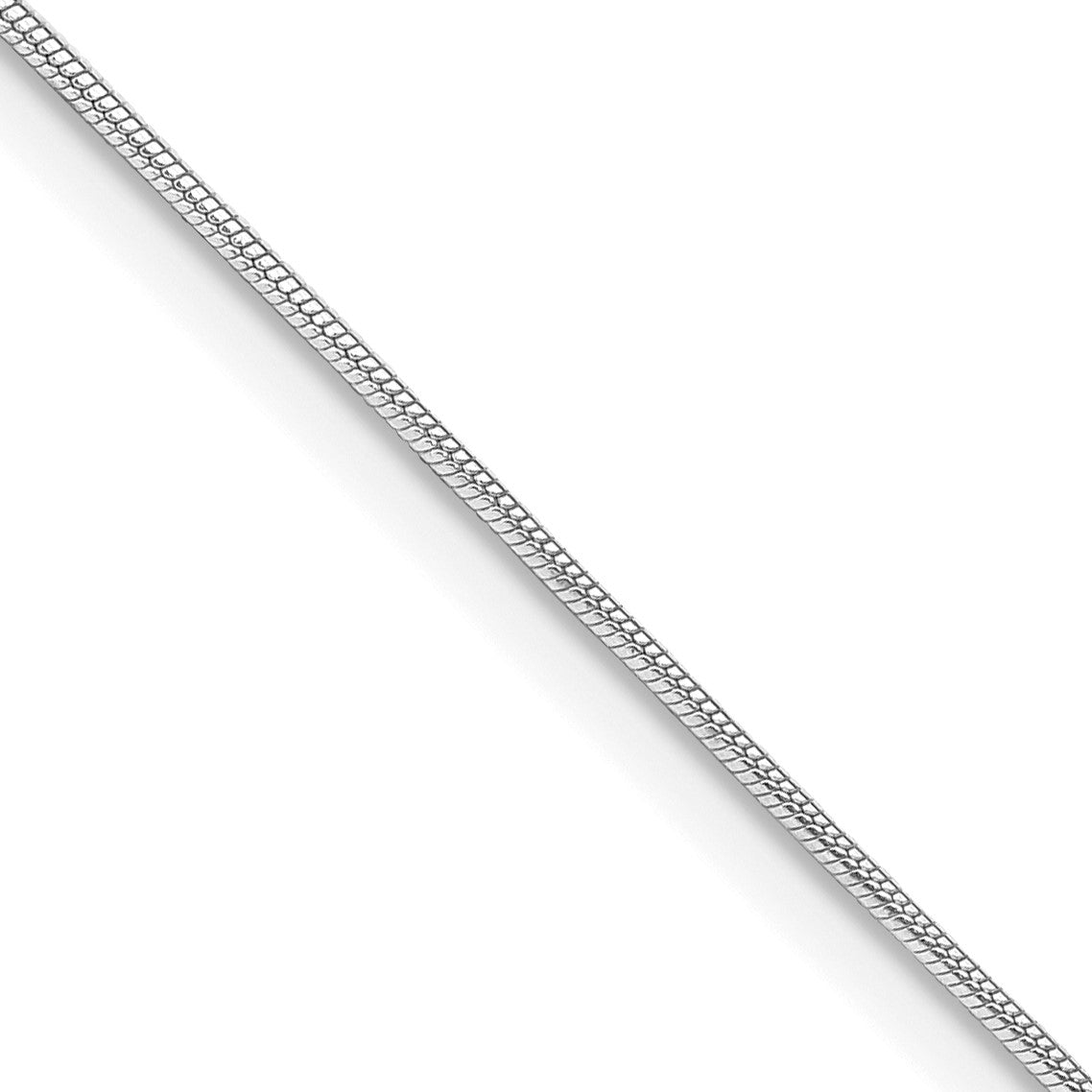 Sterling Silver Rhodium-plated .8mm Round Snake Chain w/2in ext.