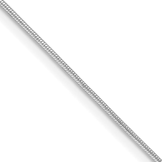Sterling Silver Rhodium-plated .8mm Round Snake Chain w/2in ext.