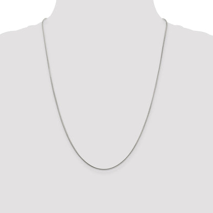 Sterling Silver Rhodium-plated 1mm Round Snake Chain
