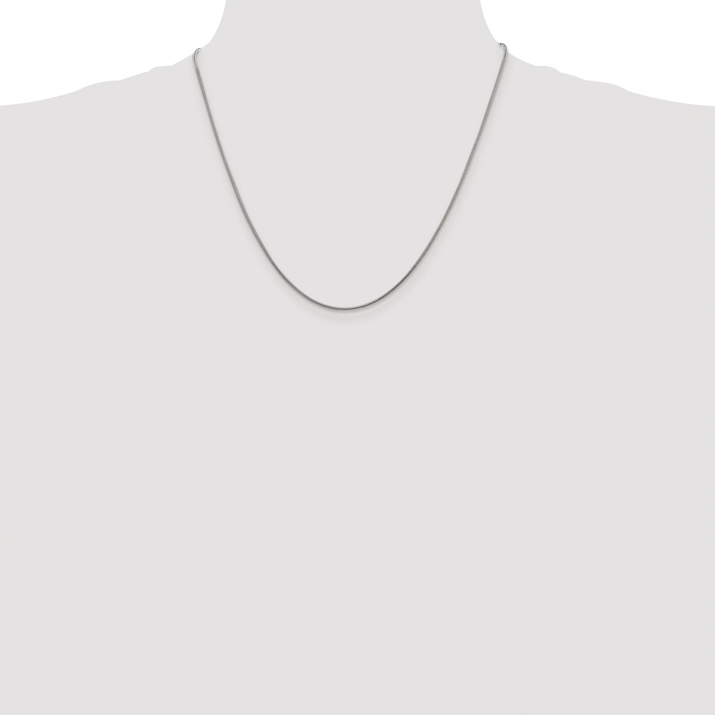 Sterling Silver Rhodium-plated 1.2mm Snake Chain