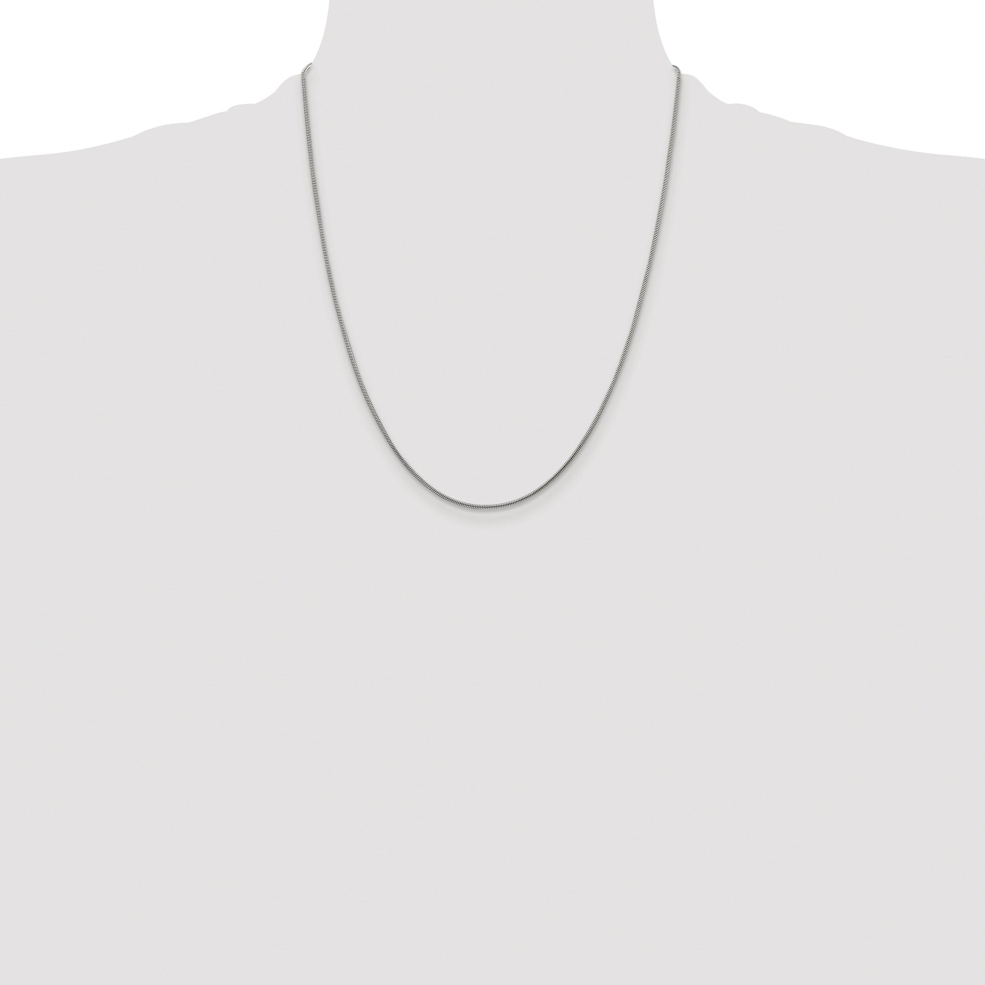 Sterling Silver Rhodium-plated 1.2mm Snake Chain