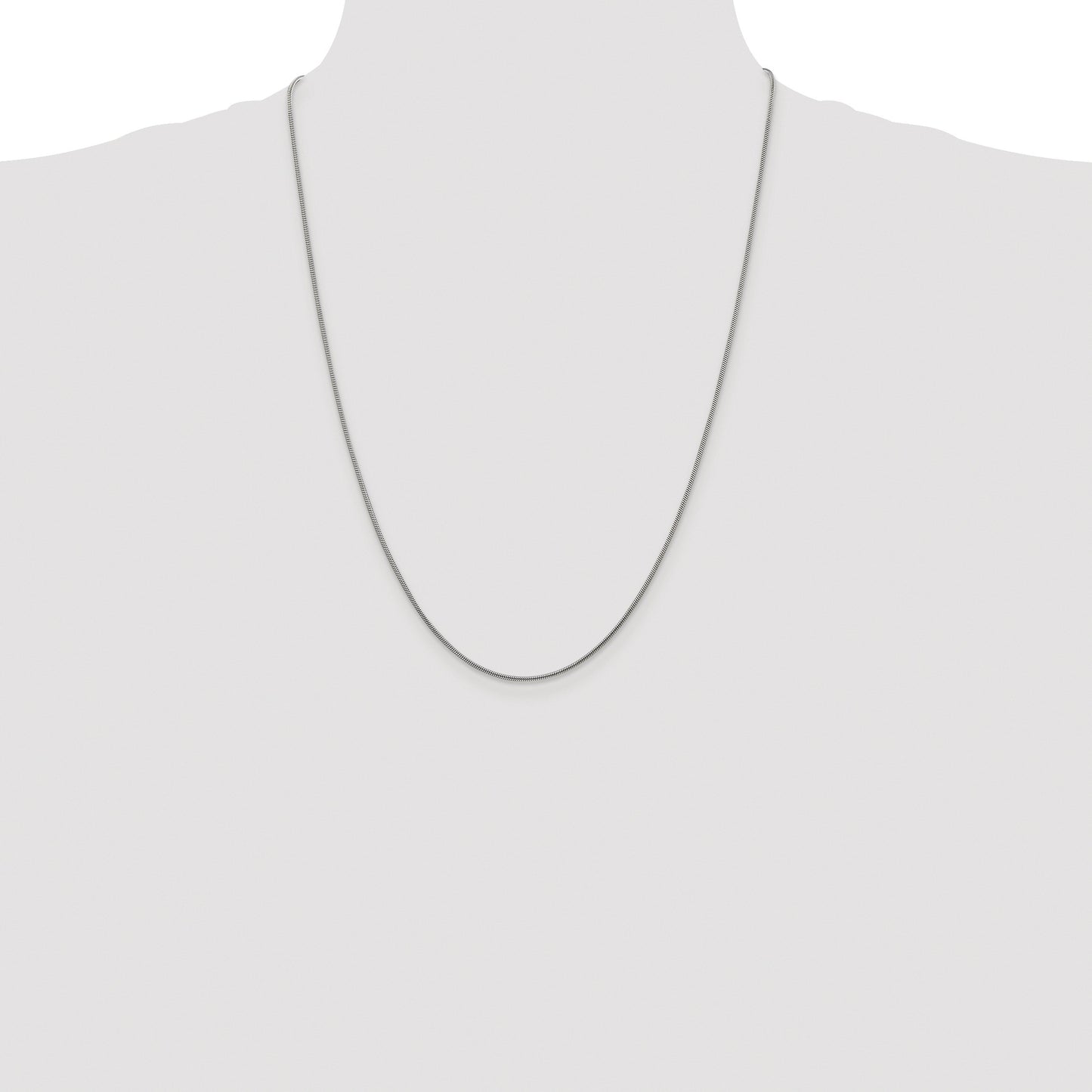 Sterling Silver Rhodium-plated 1.2mm Snake Chain