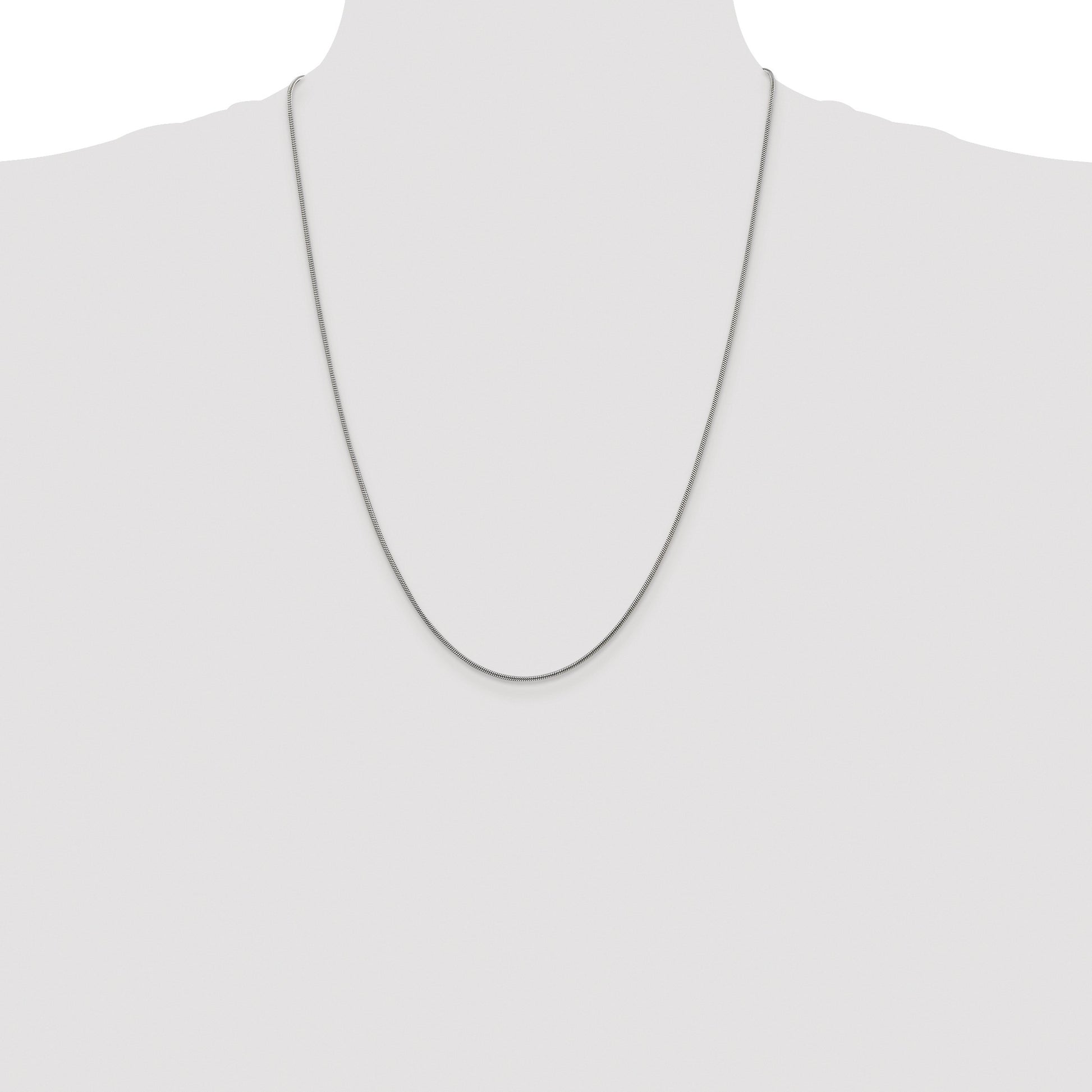 Sterling Silver Rhodium-plated 1.2mm Snake Chain