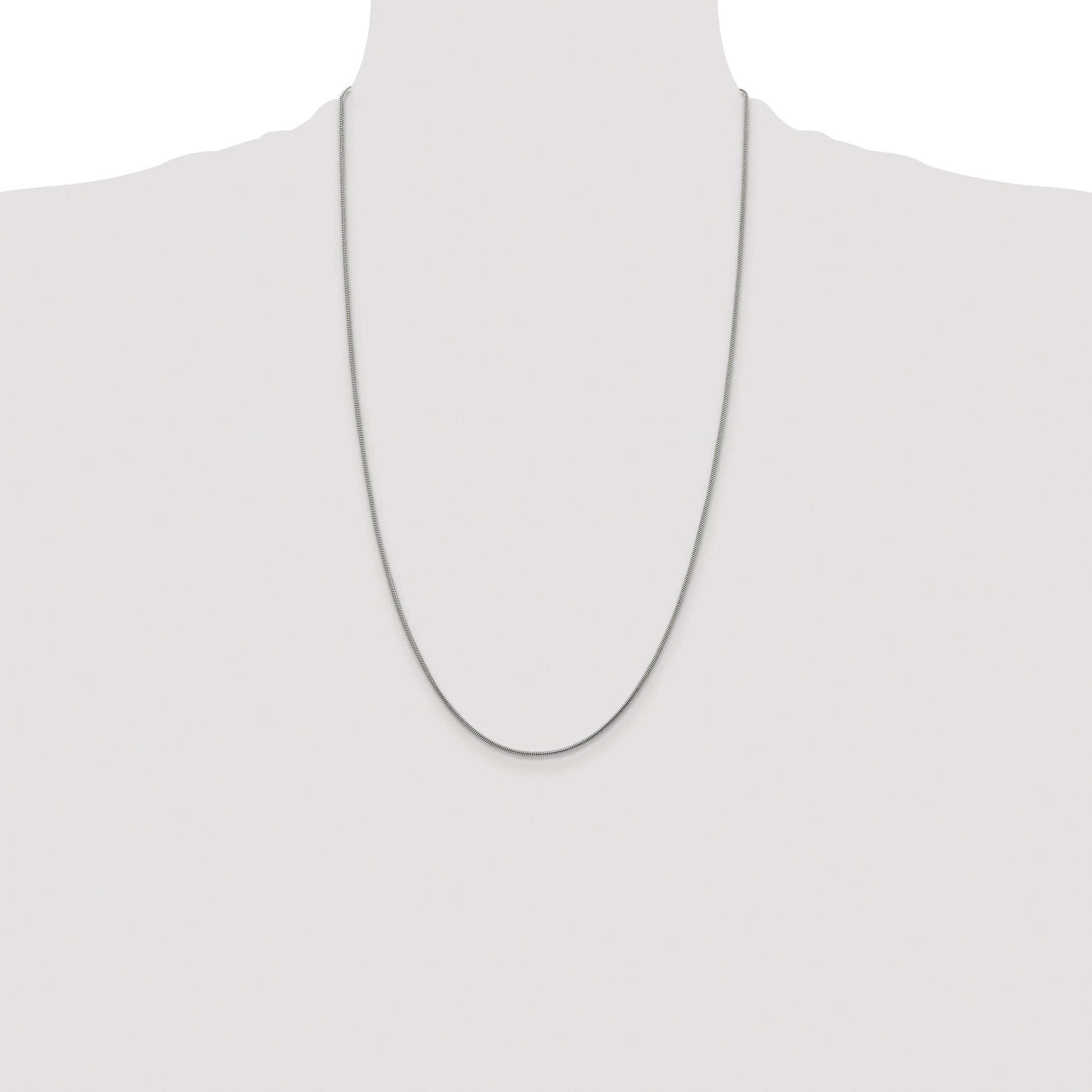 Sterling Silver Rhodium-plated 1.2mm Snake Chain