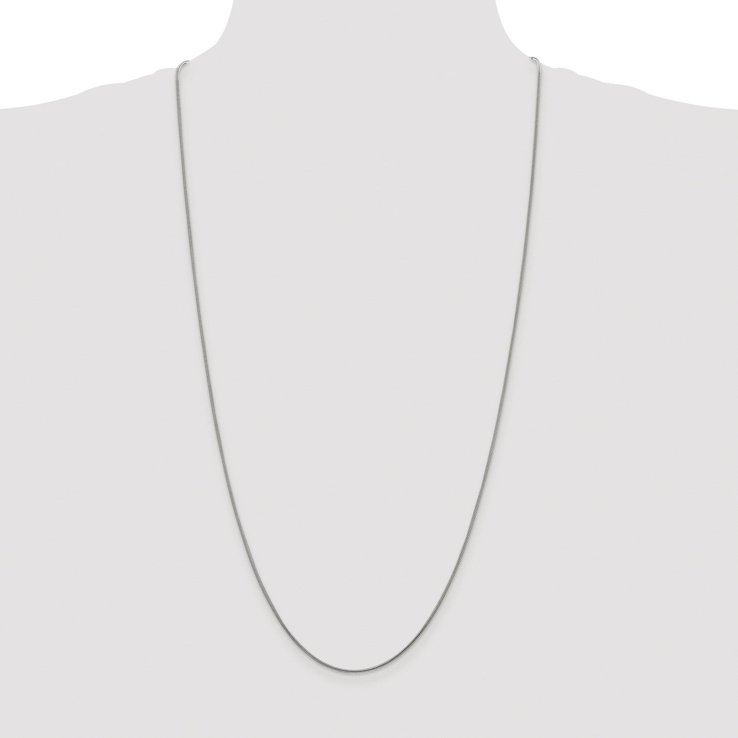 Sterling Silver Rhodium-plated 1.2mm Snake Chain