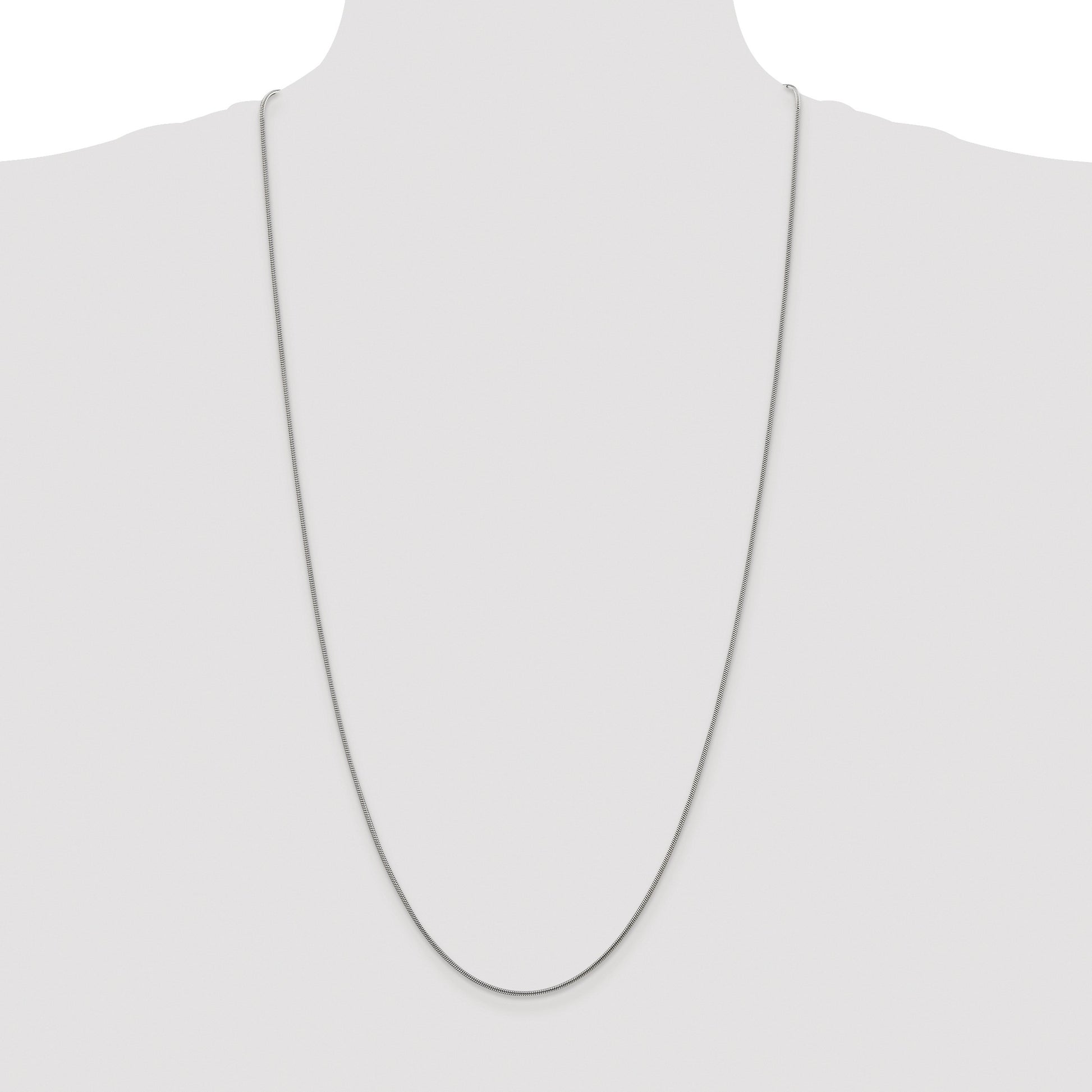 Sterling Silver Rhodium-plated 1.2mm Snake Chain