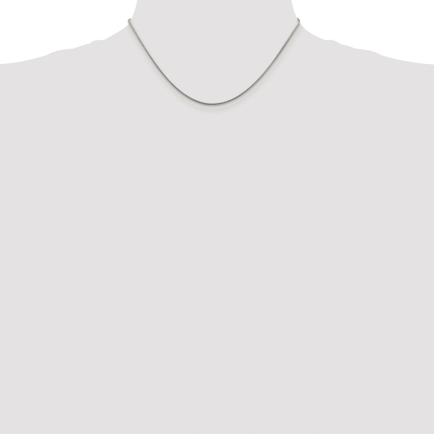 Sterling Silver Rhodium-plated 1.25mm Snake Chain