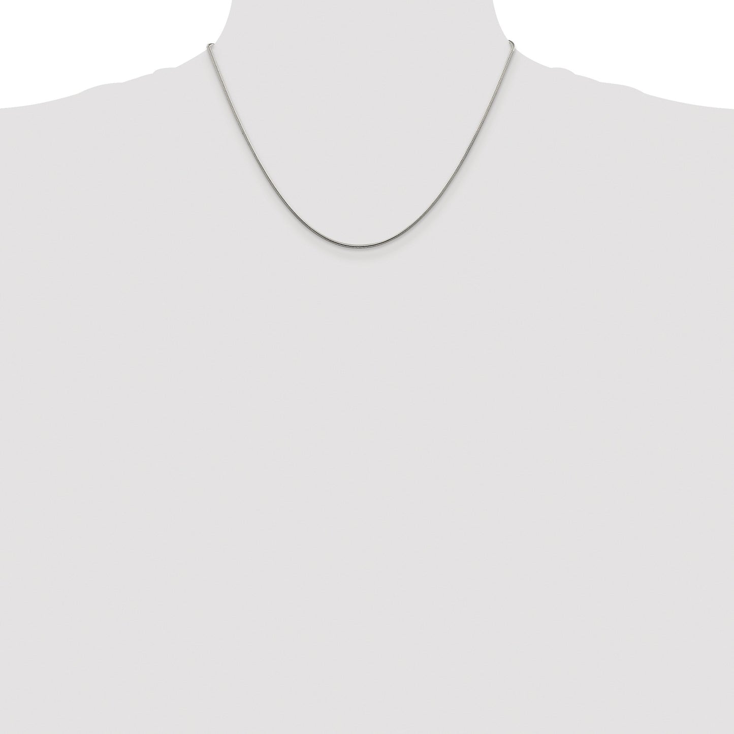 Sterling Silver Rhodium-plated 1.25mm Snake Chain