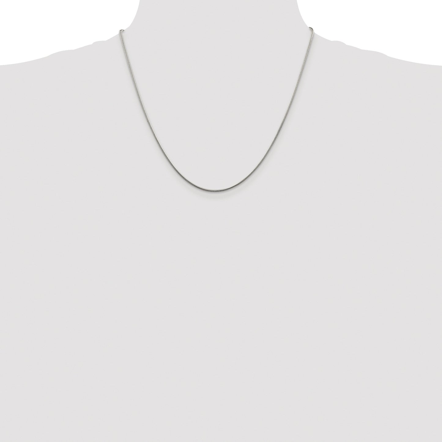 Sterling Silver Rhodium-plated 1.25mm Snake Chain